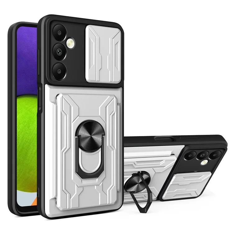 For Samsung Galaxy A05s 4G Case PC+TPU Card Holder Kickstand Phone Back Cover