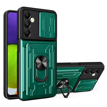 For Samsung Galaxy A05s 4G Case PC+TPU Card Holder Kickstand Phone Back Cover