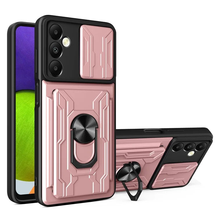 For Samsung Galaxy A05s 4G Case PC+TPU Card Holder Kickstand Phone Back Cover