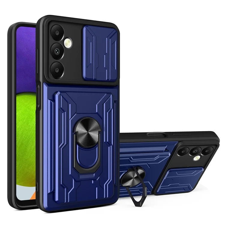 For Samsung Galaxy A05s 4G Case PC+TPU Card Holder Kickstand Phone Back Cover
