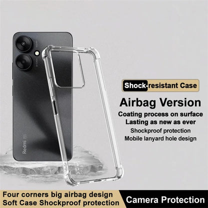 IMAK for Xiaomi Redmi 13C 5G / Redmi 13R 5G Clear TPU Case Anti-drop Airbag Protection