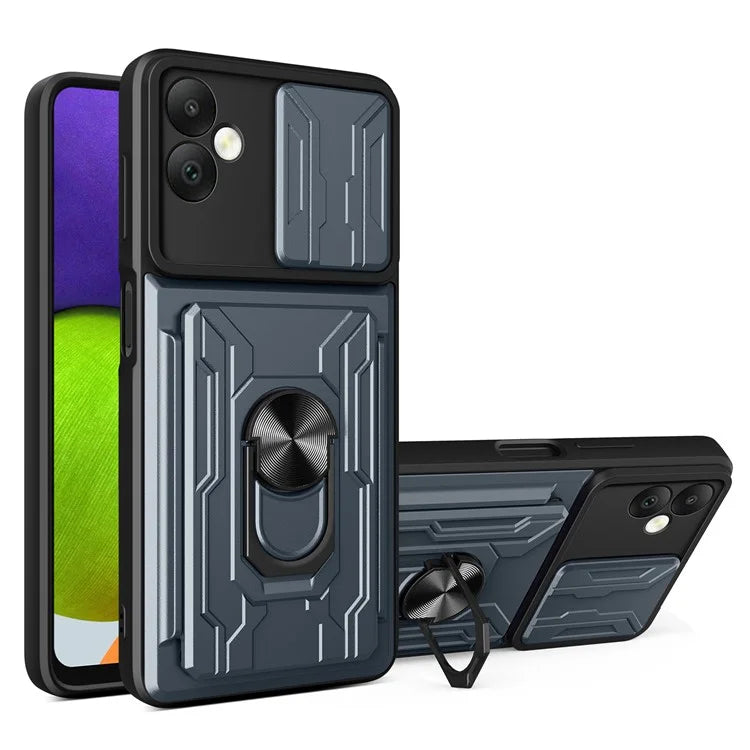 For Samsung Galaxy A05 4G Case Kickstand Anti-fall PC+TPU Phone Protector