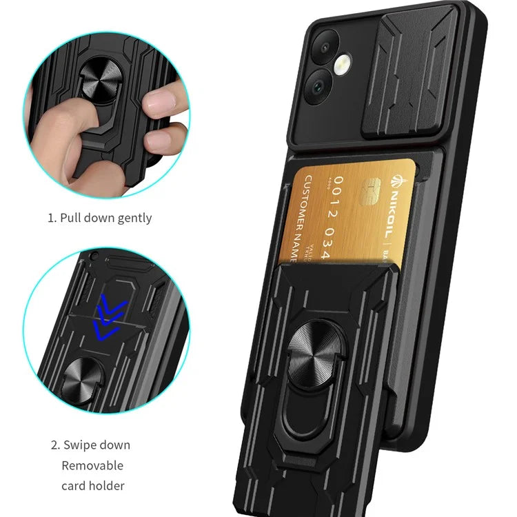 For Samsung Galaxy A05 4G Case Kickstand Anti-fall PC+TPU Phone Protector