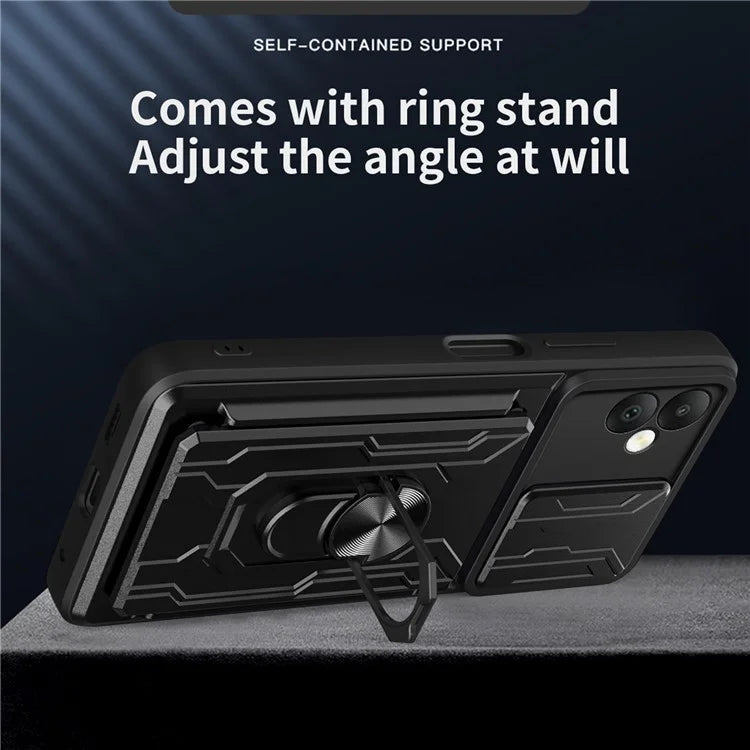 For Samsung Galaxy A05 4G Case Kickstand Anti-fall PC+TPU Phone Protector