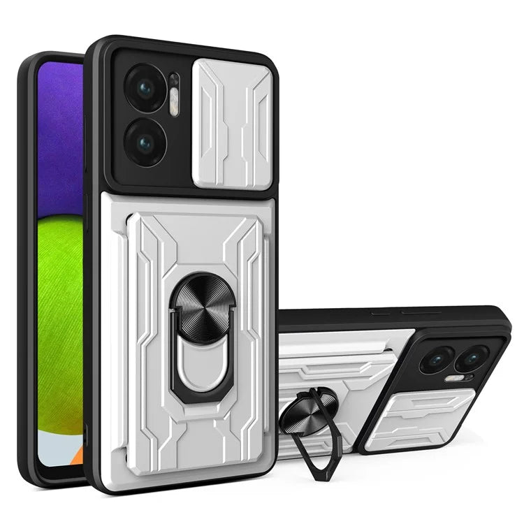 For Xiaomi Redmi 10 5G / Redmi Note 11E 5G / Redmi 10 Prime+ 5G Case PC+TPU Card Slots Cover