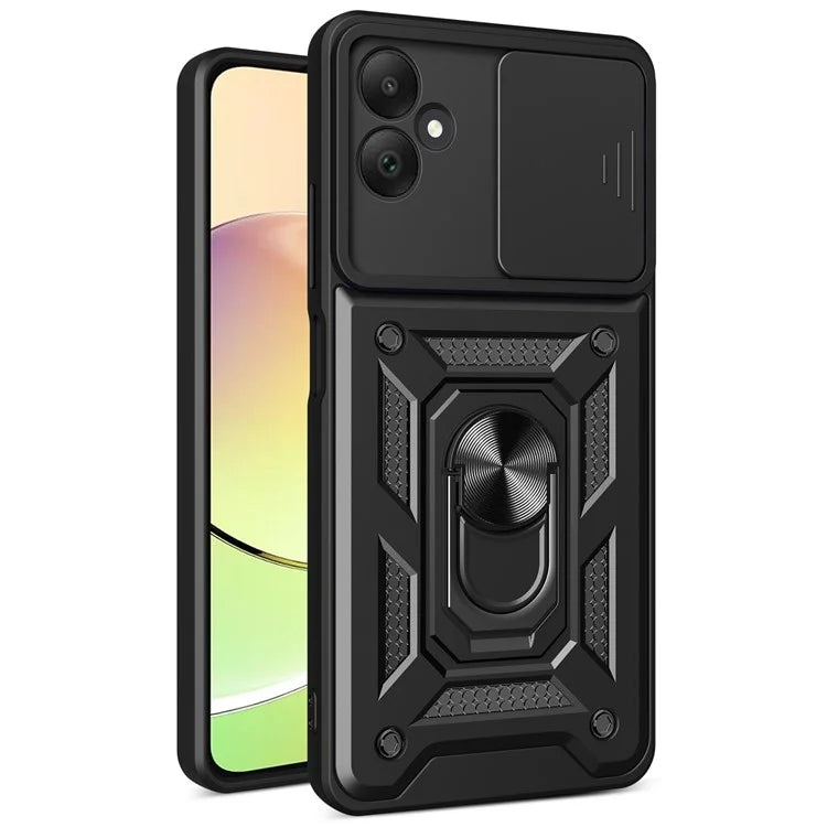 For Samsung Galaxy A05 4G Cell Phone Case Kickstand Cover with Slide Lens Window