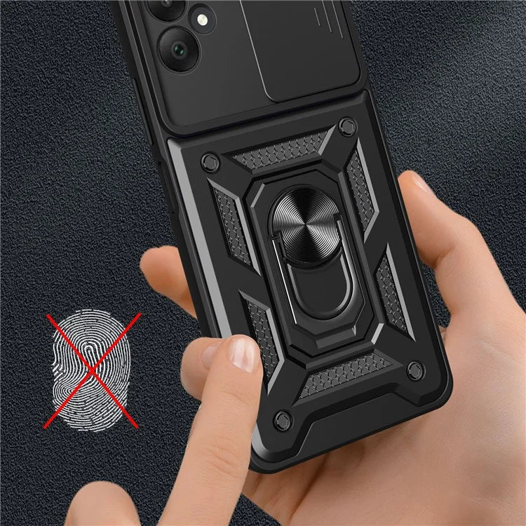 For Samsung Galaxy A05 4G Cell Phone Case Kickstand Cover with Slide Lens Window