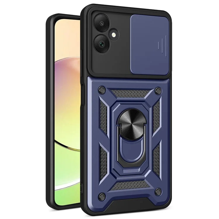 For Samsung Galaxy A05 4G Cell Phone Case Kickstand Cover with Slide Lens Window