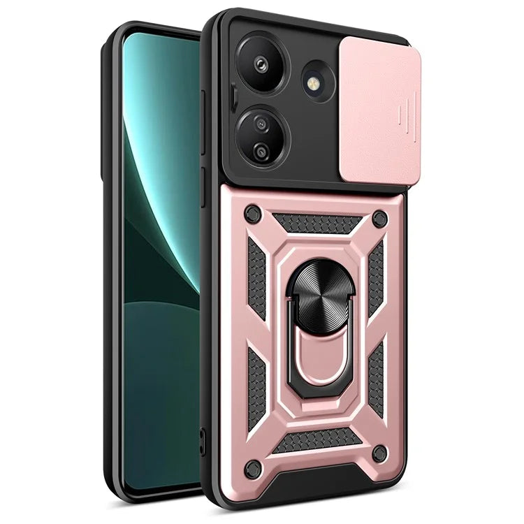 For Xiaomi Redmi 13C 4G / Poco C65 4G Case Anti-scratch TPU+PC Kickstand Phone Cover