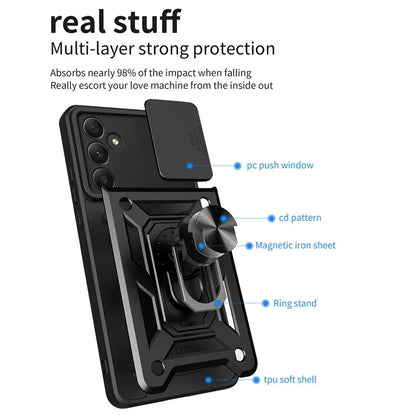 For Samsung Galaxy A35 5G Case Slim-Fit PC+TPU Kickstand Protective Back Shell