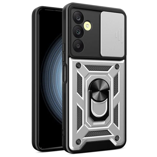 For Samsung Galaxy A25 5G (Global) (161.0 x 76.5 x 8.3mm) Case Anti-scratch PC+TPU Protective Cover with Slide Lens Lid