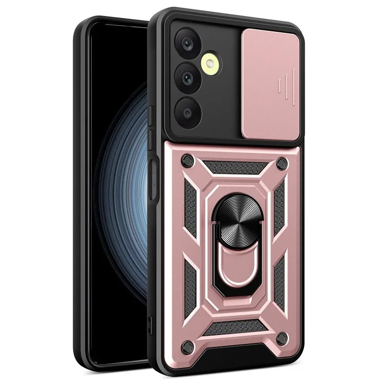 For Samsung Galaxy A25 5G (Global) (161.0 x 76.5 x 8.3mm) Case Anti-scratch PC+TPU Protective Cover with Slide Lens Lid