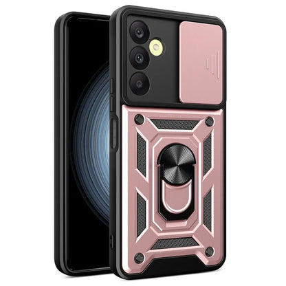 For Samsung Galaxy A25 5G (Global) (161.0 x 76.5 x 8.3mm) Case Anti-scratch PC+TPU Protective Cover with Slide Lens Lid