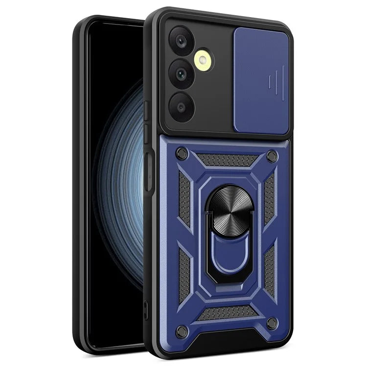 For Samsung Galaxy A25 5G (Global) (161.0 x 76.5 x 8.3mm) Case Anti-scratch PC+TPU Protective Cover with Slide Lens Lid