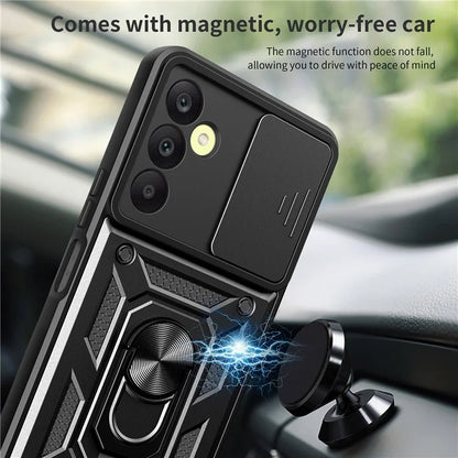 For Samsung Galaxy A25 5G (Global) (161.0 x 76.5 x 8.3mm) Case Anti-scratch PC+TPU Protective Cover with Slide Lens Lid