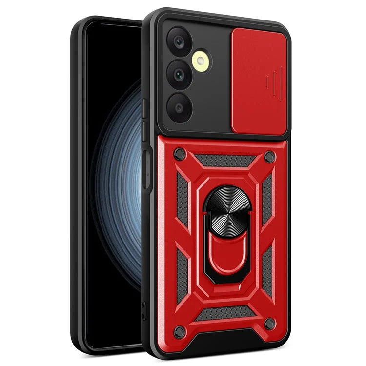 For Samsung Galaxy A25 5G (Global) (161.0 x 76.5 x 8.3mm) Case Anti-scratch PC+TPU Protective Cover with Slide Lens Lid
