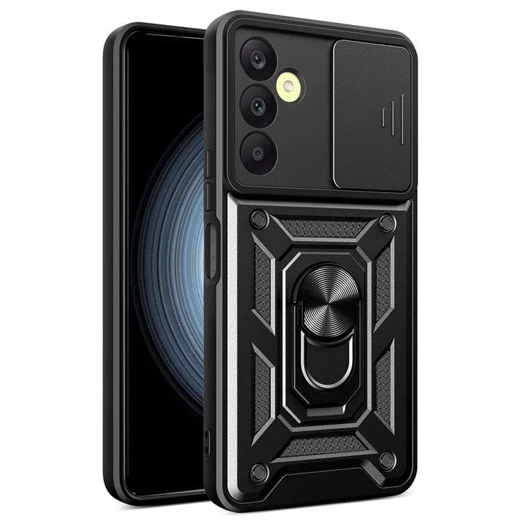 For Samsung Galaxy A25 5G (Global) (161.0 x 76.5 x 8.3mm) Case Anti-scratch PC+TPU Protective Cover with Slide Lens Lid