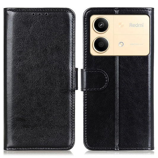 For Xiaomi Redmi Note 13R Pro 5G Cases Crazy Horse Texture PU Leather Slim-Fit Phone Stand Cover