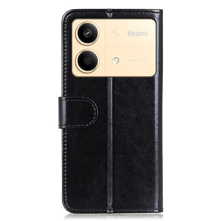 For Xiaomi Redmi Note 13R Pro 5G Cases Crazy Horse Texture PU Leather Slim-Fit Phone Stand Cover