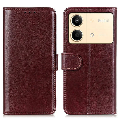 For Xiaomi Redmi Note 13R Pro 5G Cases Crazy Horse Texture PU Leather Slim-Fit Phone Stand Cover