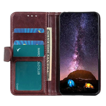 For Xiaomi Redmi Note 13R Pro 5G Cases Crazy Horse Texture PU Leather Slim-Fit Phone Stand Cover