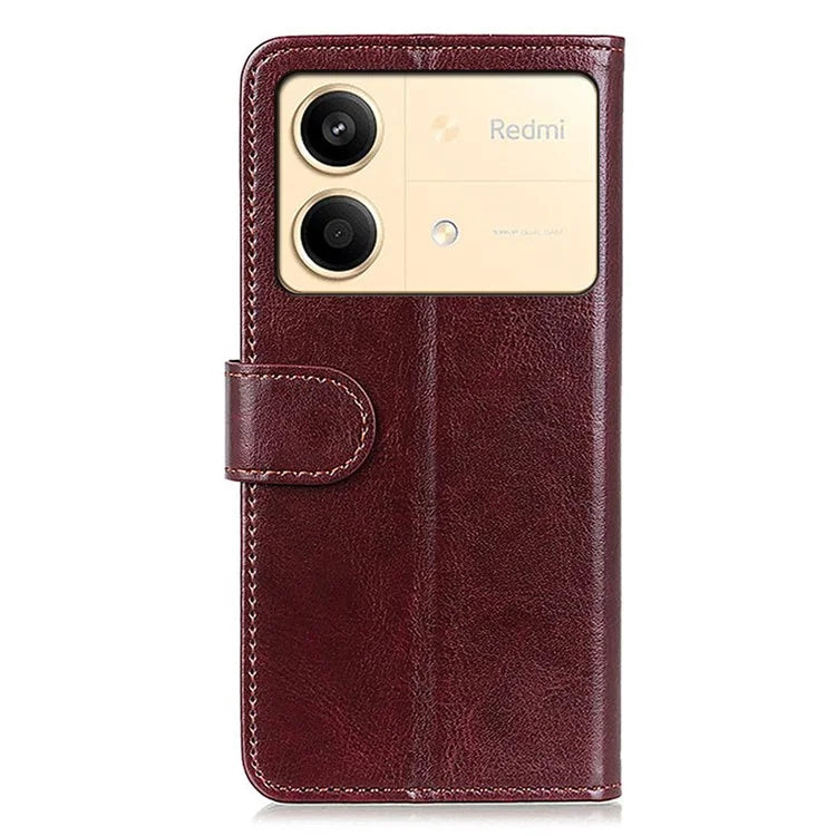 For Xiaomi Redmi Note 13R Pro 5G Cases Crazy Horse Texture PU Leather Slim-Fit Phone Stand Cover