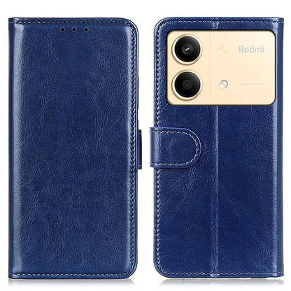 For Xiaomi Redmi Note 13R Pro 5G Cases Crazy Horse Texture PU Leather Slim-Fit Phone Stand Cover