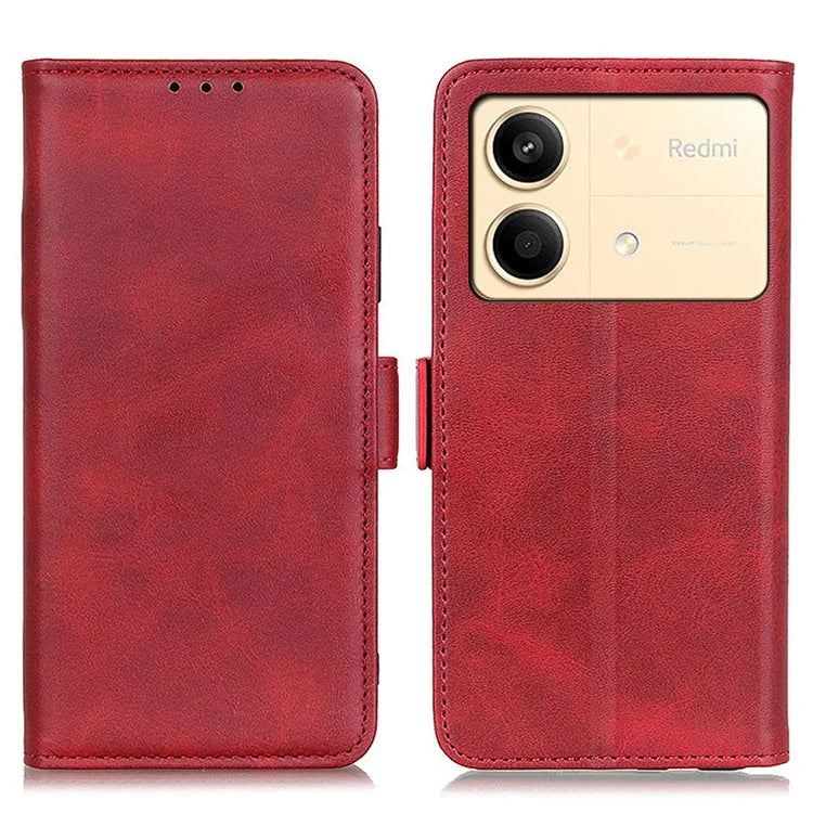 For Xiaomi Redmi Note 13R Pro 5G PU Leather Case Protective Magnetic Calf Texture Phone Cover