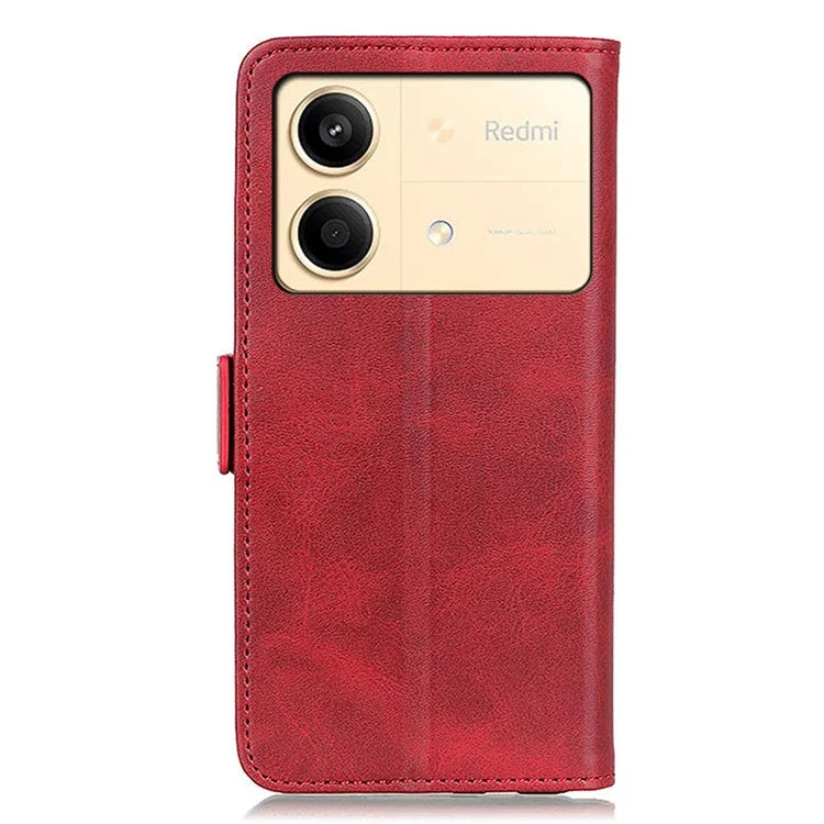 For Xiaomi Redmi Note 13R Pro 5G PU Leather Case Protective Magnetic Calf Texture Phone Cover