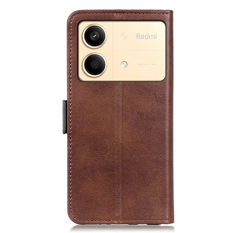 For Xiaomi Redmi Note 13R Pro 5G PU Leather Case Protective Magnetic Calf Texture Phone Cover