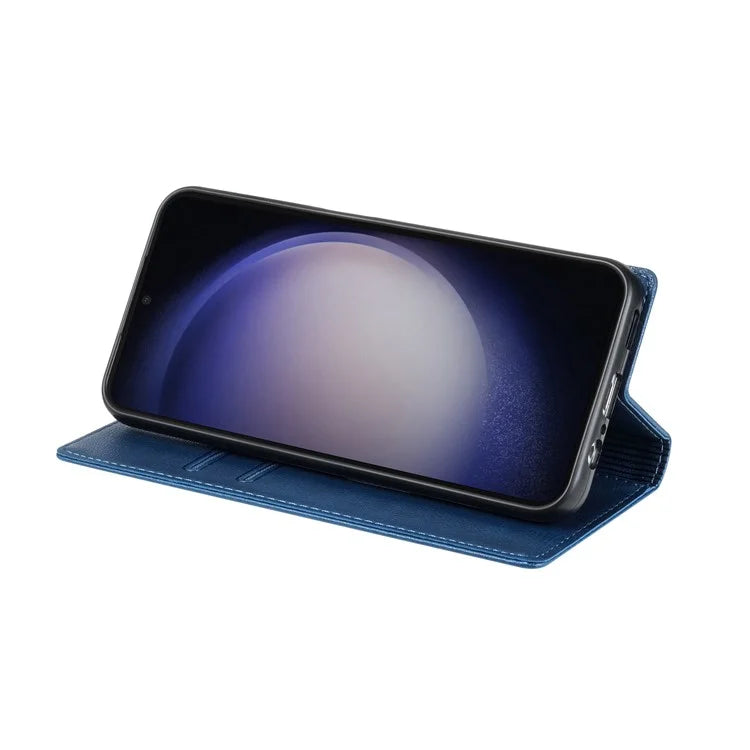 BKS-001 For Samsung Galaxy A55 5G Case Magnetic Shock Absorbing Leather Phone Cover