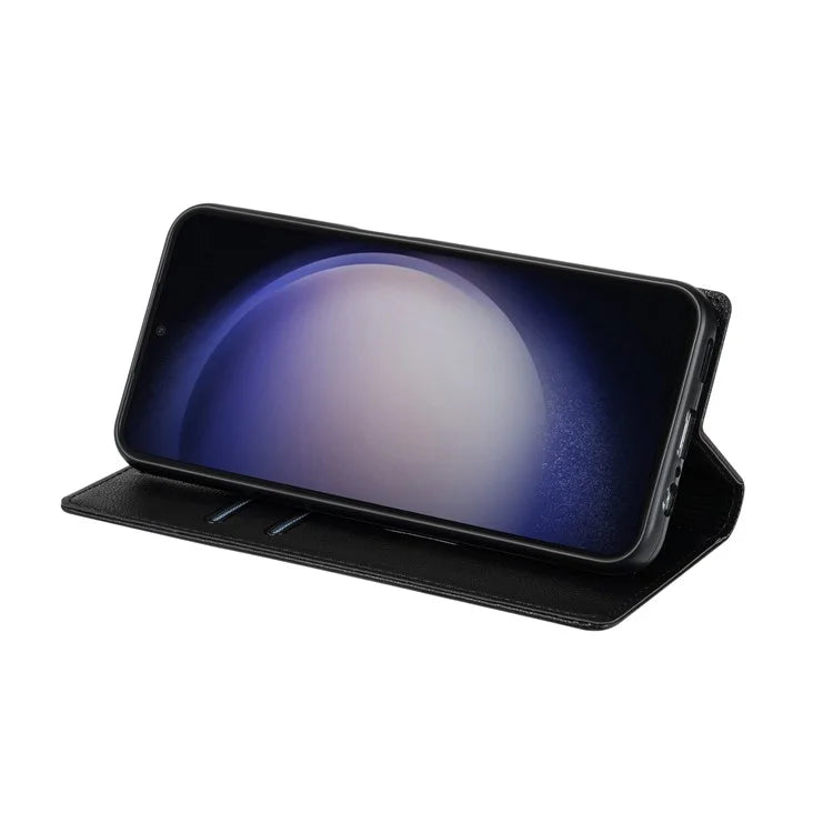 BKS-001 For Samsung Galaxy A55 5G Case Magnetic Shock Absorbing Leather Phone Cover