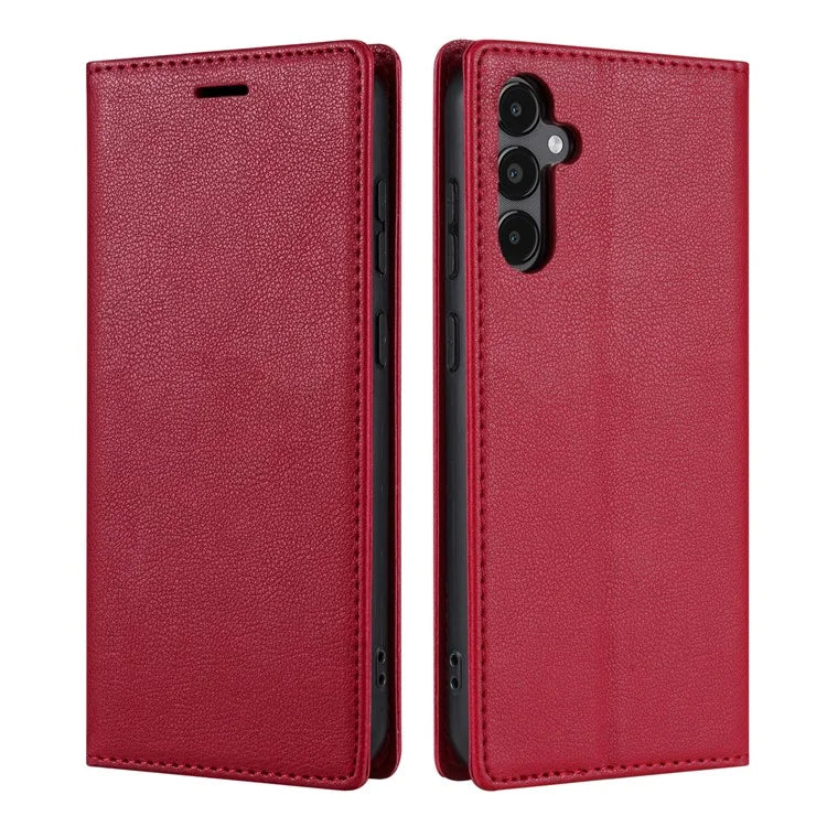 BKS-001 For Samsung Galaxy A55 5G Case Magnetic Shock Absorbing Leather Phone Cover