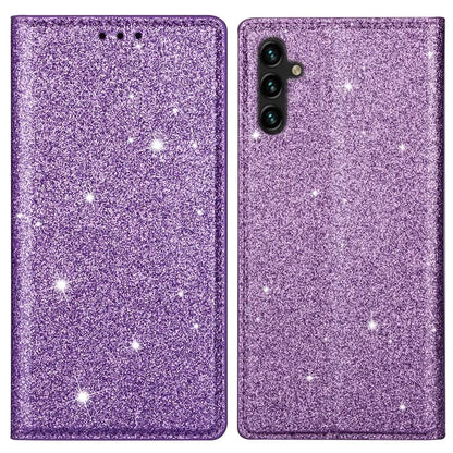 For Samsung Galaxy A55 5G Cell Phone Case Glitter PU Leather Stand Card Slots Cover