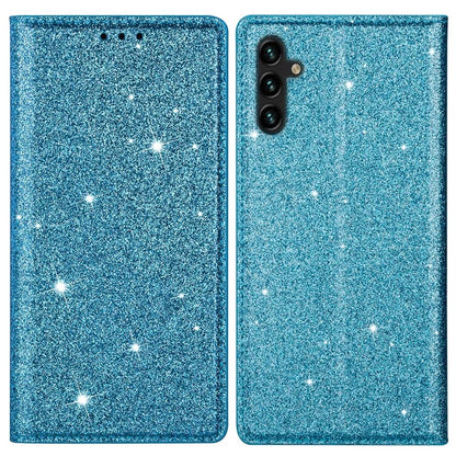 For Samsung Galaxy A55 5G Cell Phone Case Glitter PU Leather Stand Card Slots Cover