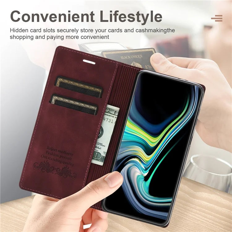 For Samsung Galaxy A35 5G Cell Phone Case Magnetic Auto Closing Flip Stand Wallet Leather Cover