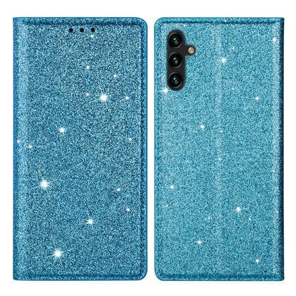 For Samsung Galaxy A35 5G Magnetic Phone Case Glittery PU Leather+TPU Card Holder Cover