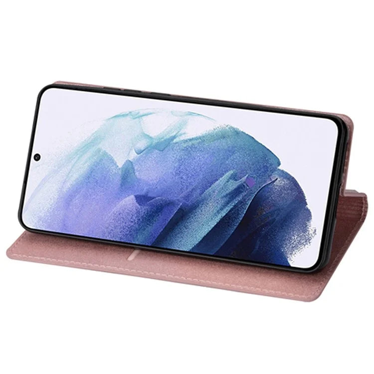For Samsung Galaxy A35 5G Magnetic Phone Case Glittery PU Leather+TPU Card Holder Cover