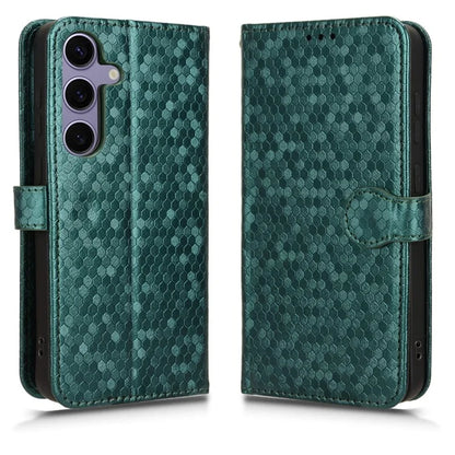 For Samsung Galaxy S24+ Magnetic Case PU Leather Imprinted Dots Pattern Wallet Cover
