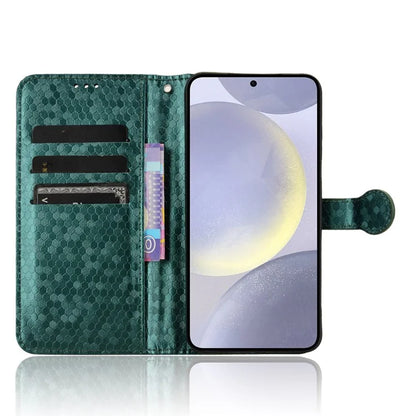 For Samsung Galaxy S24+ Magnetic Case PU Leather Imprinted Dots Pattern Wallet Cover