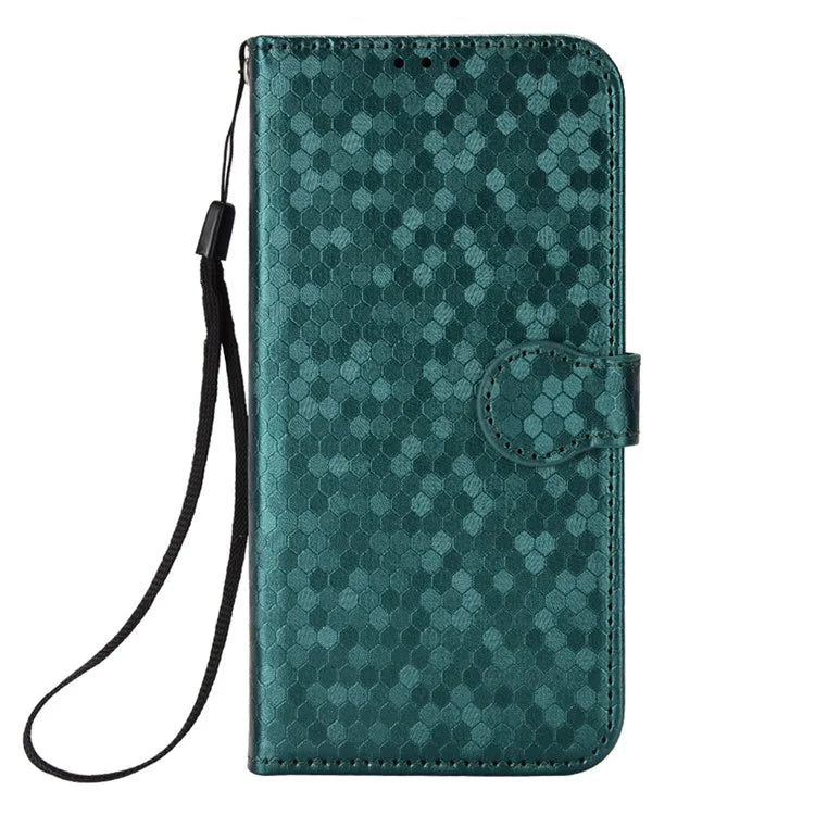 For Samsung Galaxy S24+ Magnetic Case PU Leather Imprinted Dots Pattern Wallet Cover