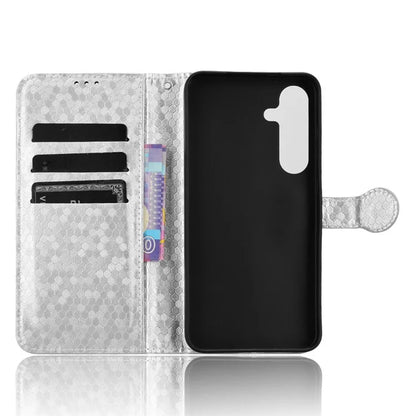 For Samsung Galaxy S24+ Magnetic Case PU Leather Imprinted Dots Pattern Wallet Cover