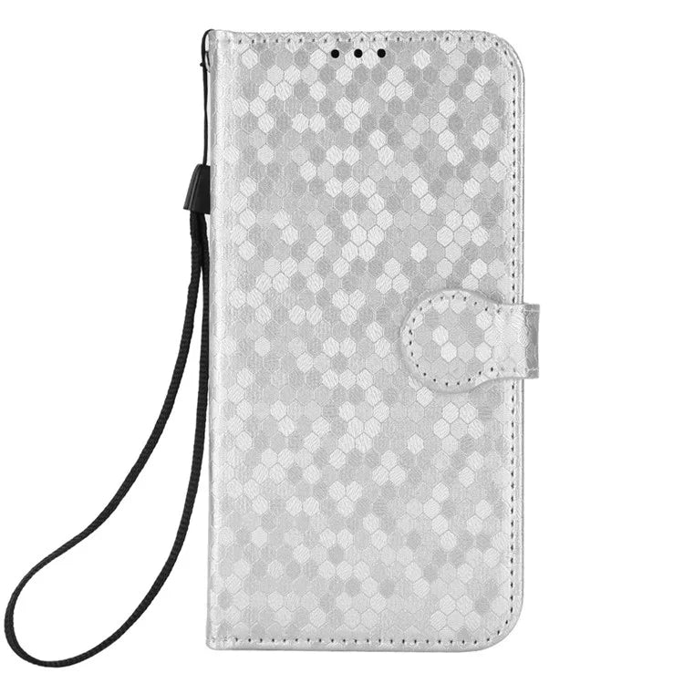 For Samsung Galaxy S24+ Magnetic Case PU Leather Imprinted Dots Pattern Wallet Cover