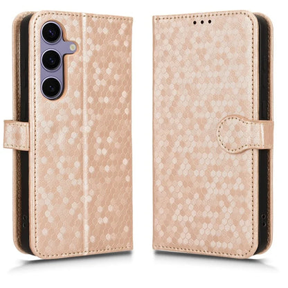 For Samsung Galaxy S24+ Magnetic Case PU Leather Imprinted Dots Pattern Wallet Cover