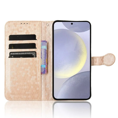 For Samsung Galaxy S24+ Magnetic Case PU Leather Imprinted Dots Pattern Wallet Cover