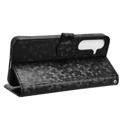 For Samsung Galaxy S24+ Magnetic Case PU Leather Imprinted Dots Pattern Wallet Cover
