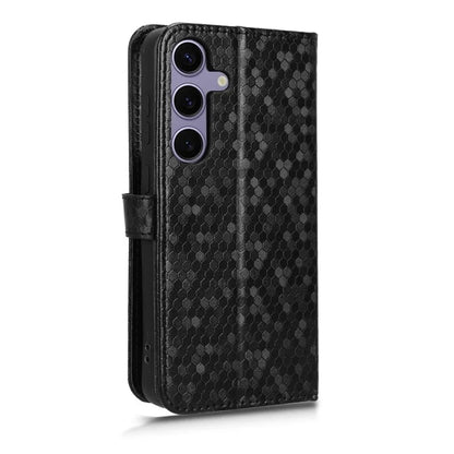 For Samsung Galaxy S24+ Magnetic Case PU Leather Imprinted Dots Pattern Wallet Cover