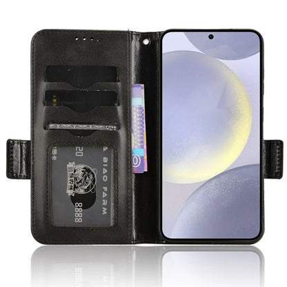 For Samsung Galaxy S24 Cell Phone Case Imprinted Triangle Flip Stand Wallet Leather Cover