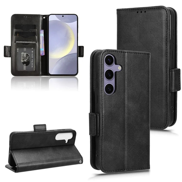 For Samsung Galaxy S24 Cell Phone Case Imprinted Triangle Flip Stand Wallet Leather Cover