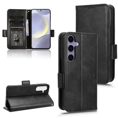For Samsung Galaxy S24 Cell Phone Case Imprinted Triangle Flip Stand Wallet Leather Cover